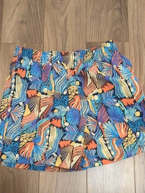 Patagonia Kids Shell & Wave Print Shorts - Blue, Orange, Yellow